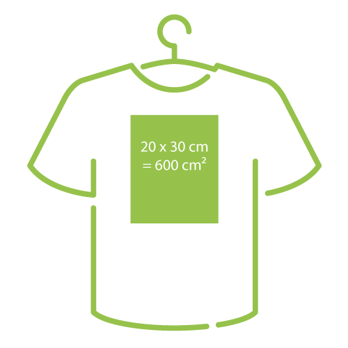 Druck Shirt bis 600 cm² 
